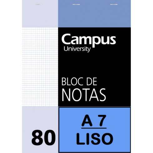 BLOC NOTAS MICROPERFORADO A7 80H 60G LISO