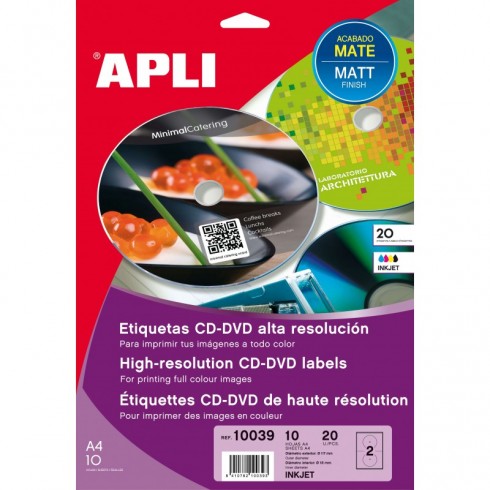 ETIQUETA APLI CD / DVD ALTA RESOLUCIÓN 10039