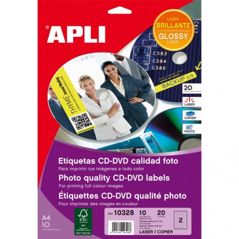 ETIQUETA APLI CD / DVD CALIDAD FOTO 10328