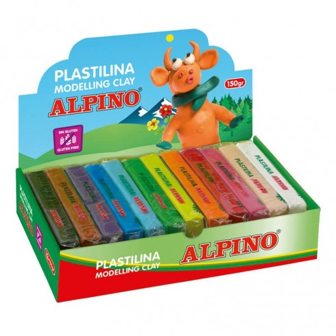 PLASTILINA ALPINO 12 COLORES 150GR