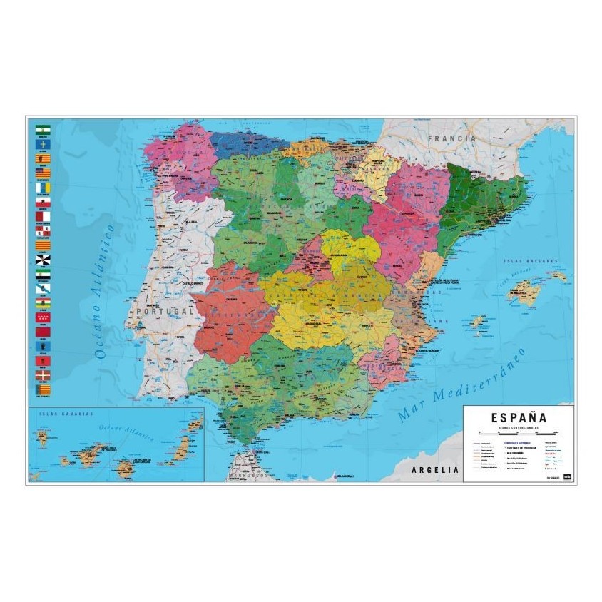 mapa escolar físico y político españa y portuga - Comprar Mapas  contemporâneos no todocoleccion