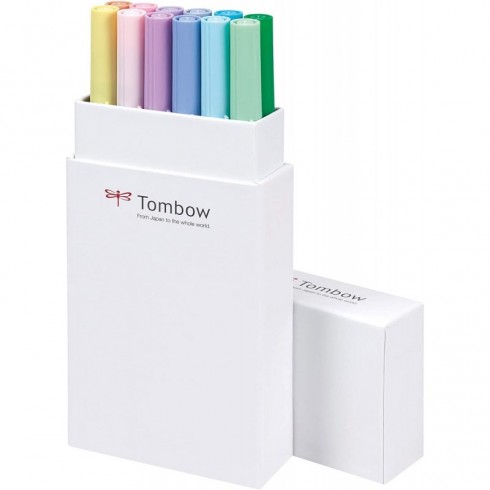 ROTULADOR TOMBOW DUAL BRUSH PASTEL 12 COLORES