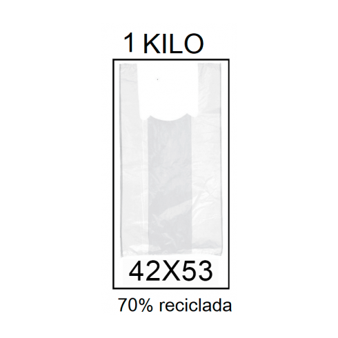 BOLSAS CAMISETA 42x53 70% RECICLADO 1 KG