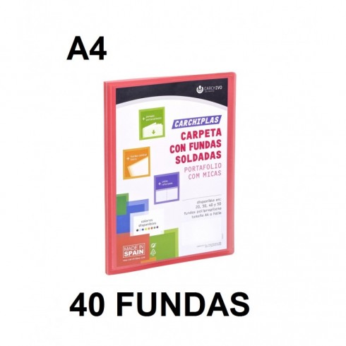 copy of CARPETA 40 FUNDAS A4 CARCHIPLAS PERSONALIZ.ROJO