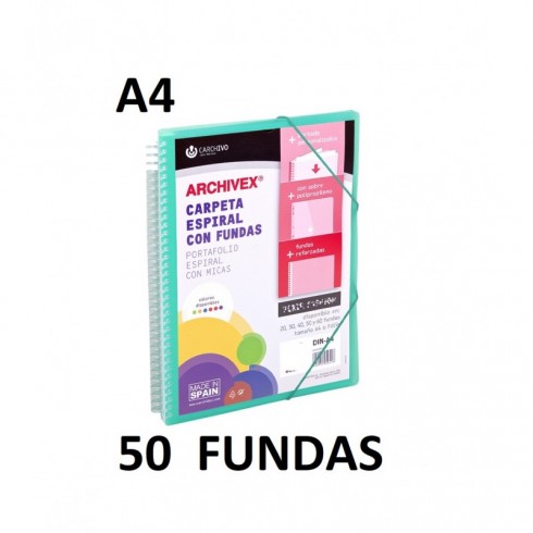 CARPETA 50 FUNDAS A4 ESP.CANGURO ARCHIVEX STAR VERDE