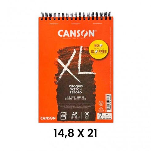 BLOC CANSON XL CROQUIS 50+10H A5