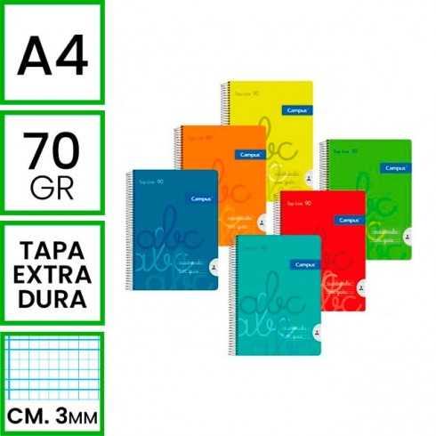 Bloc espiral A4 80h 70gr C.M. 3mm Tapa Dura