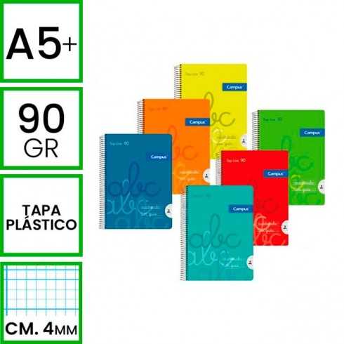 BLOC A5 CAMPUS 90H C.M.4mm TAPA POLIPROPILENO