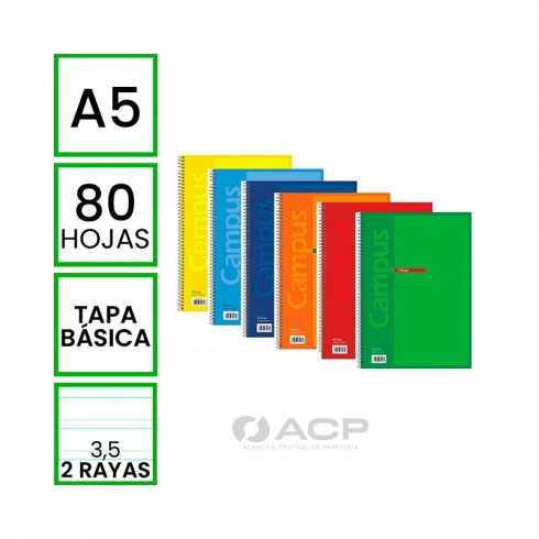 BLOC A5 CAMPUS 80H TAPA BASICA PAUTA 3,5