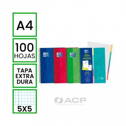 BLOC OXFORD EUROPEANBOOK A4 5X5 100H