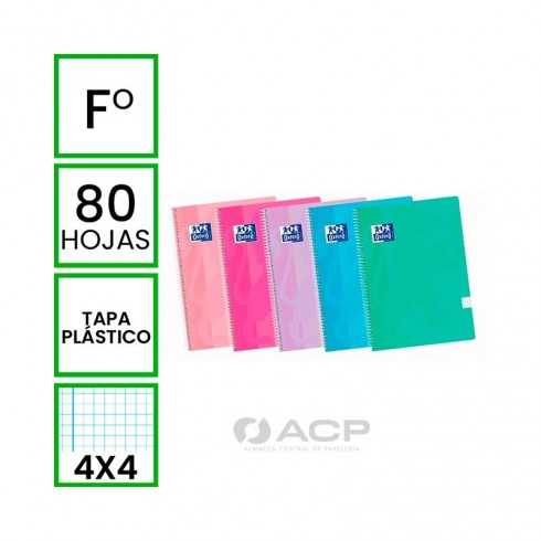 BLOC OXFORD CLASSIC Fº 80h PASTEL 4X4 T.PLAST