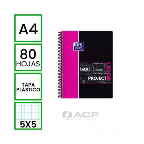 BLOC A4 OXFORD 80H TAPA POLIPROPILENO PROJECT 5X5