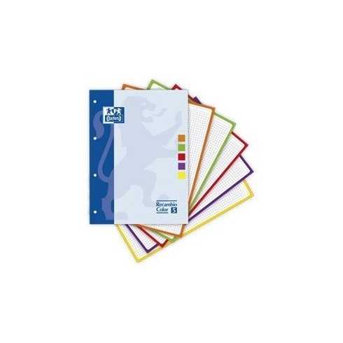 RECAMBIO A4 OXFORD 5X5 CUADRO 5 COLORES