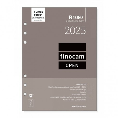 RECAMBIO FINOCAM ANUAL 1000  R1097 2025 - 2 DÍA PÁGINA