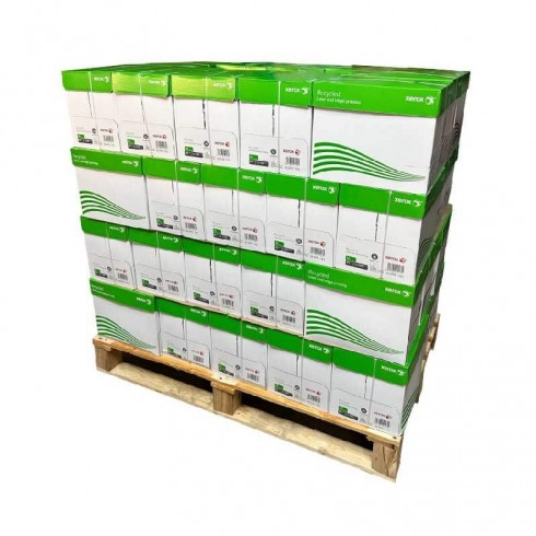 PALLET DE PAPEL RECICLADO XEROX A4 80gr 240 PAQUETES DE 500H