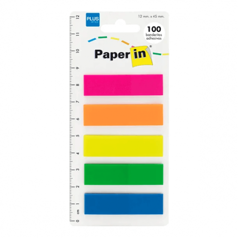 BANDERITAS PAPER-IN 12X45 SOBRE 5 COLORES