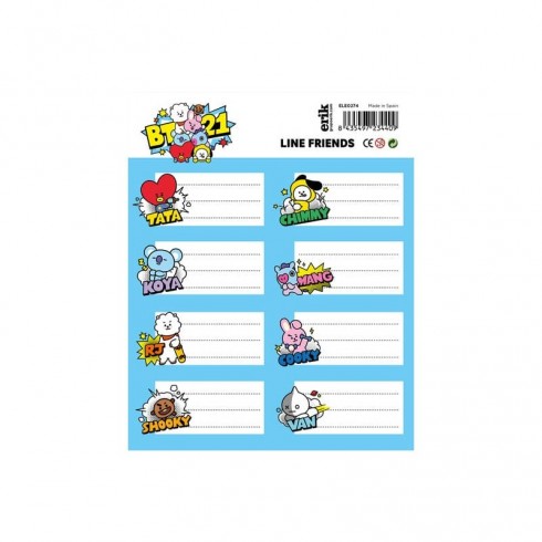 ETIQUETAS ESCOLARES BT21