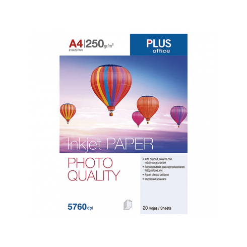 PAPEL PHOTO PLUS A4 INKJET 250GR/20H