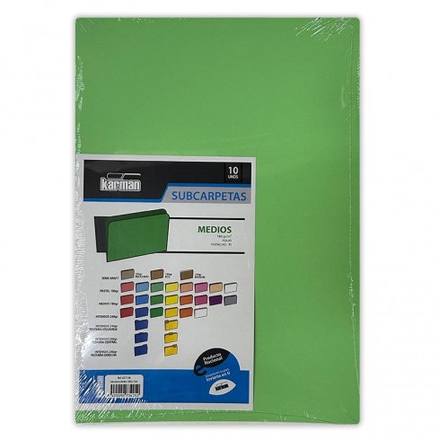 SUBCARPETA FOLIO KARMAN 180GR. VERDE