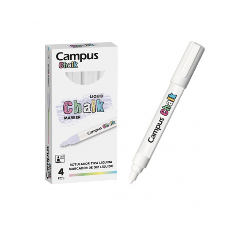 ROTULADOR CAMPUS TIZA LIQUIDA BLANCO (4 UNID.)