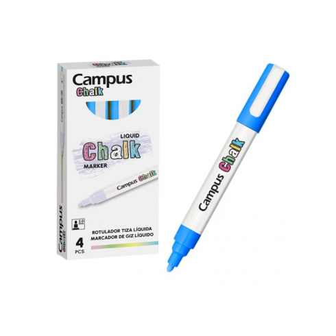 ROTULADOR CAMPUS TIZA LIQUIDA AZUL (4 UNID.)