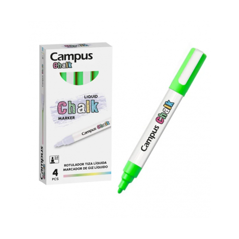 ROTULADOR CAMPUS TIZA LIQUIDA VERDE (4 UNID.)