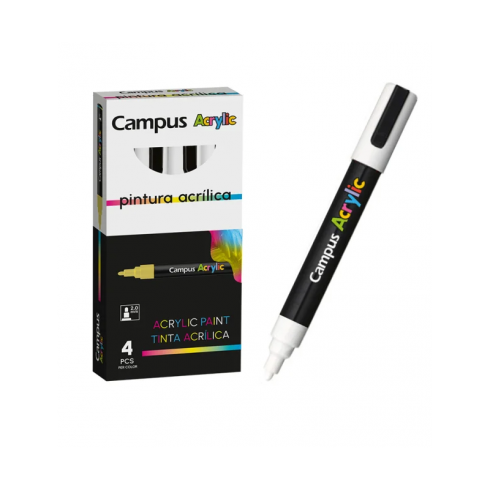 ROTULADOR ACRILICO CAMPUS BLANCO (4 UNID)