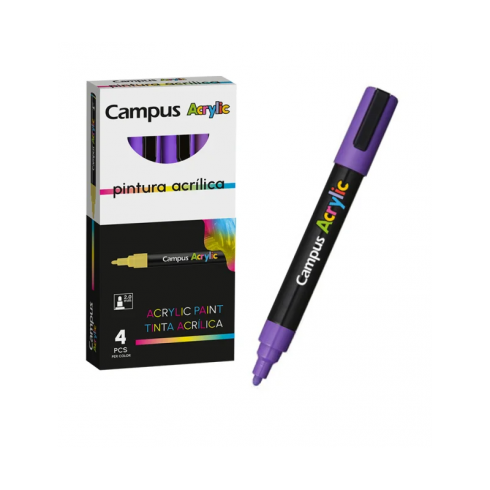 ROTULADOR ACRILICO CAMPUS VIOLETA (4 UNID)