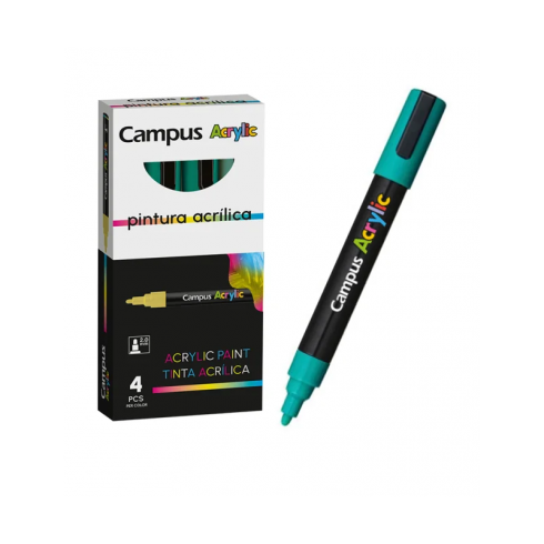 ROTULADOR ACRILICO CAMPUS VERDE OSC.(4 UNID)