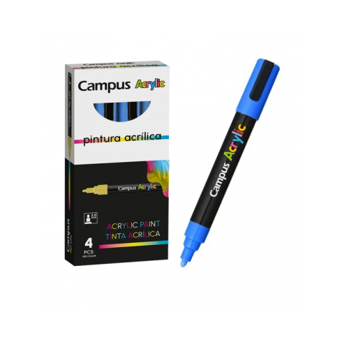 ROTULADOR ACRILICO CAMPUS AZUL MEDIO (4 UNID)