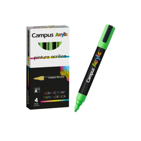 ROTULADOR ACRILICO CAMPUS VERDE CLARO (4 UNID)