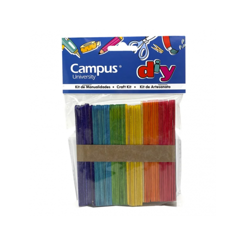 PALOS MADERA CAMPUS PEQUEÑOS COLORES 50 UDS