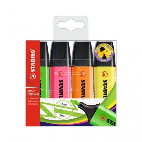 ROTULADOR STABILO BOSS 4 COLORES