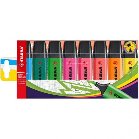 ROTULADOR STABILO BOSS 8 COLORES
