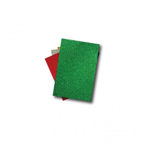 GOMA EVA 40X60 GLITTER VERDE (3 unid)