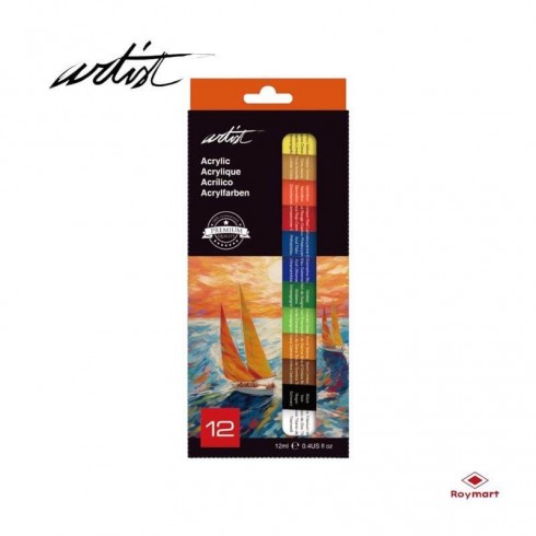 ESTUCHE ACRÍLICO ARTIST TUBOS 12 COLORES