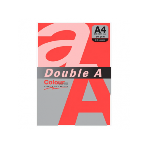 PAPEL DOUBLE A A4 80GR 25H ROJO