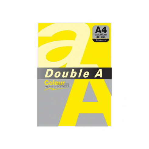 PAPEL DOUBLE A A4 80GR 25H AMARILLO LIMÓN