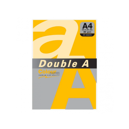 PAPEL DOUBLE A A4 80GR 25H AMARILLO ORO