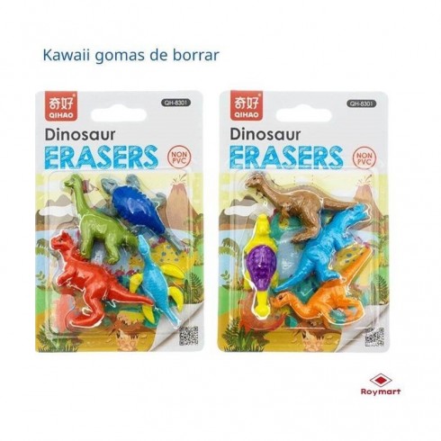 BLISTER GOMAS BORRAR DINOSAURIOS SURTIDAS