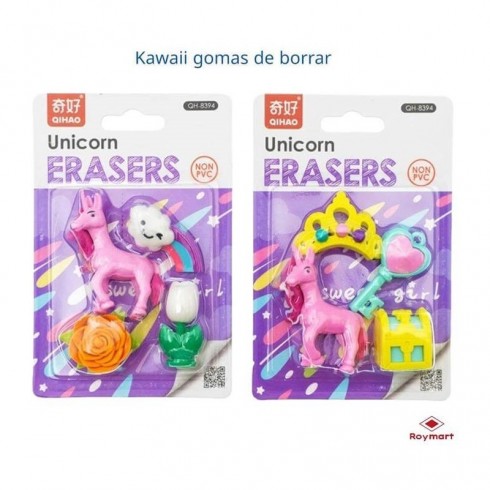 BLISTER GOMAS BORRAR UNICORNIOS SURTIDOS