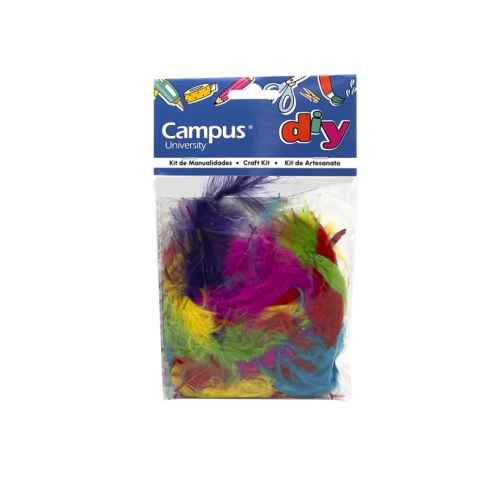 SET MANUALIDADES CAMPUS PLUMAS PAVO COLORES