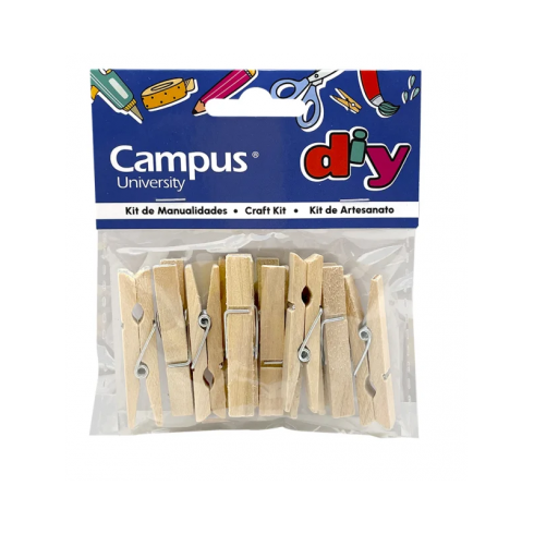 SET MANUALIDADES CAMPUS PINZA MADERA NATURAL