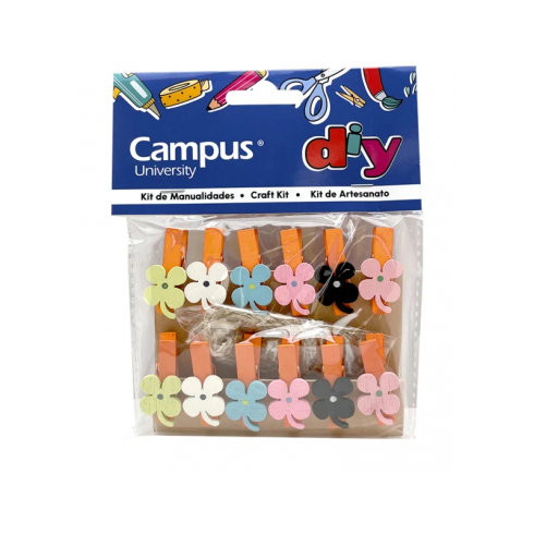 SET MANUALIDADES CAMPUS PINZA MADERA FLOR