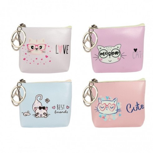 MONEDERO LLAVERO CUTE CATS