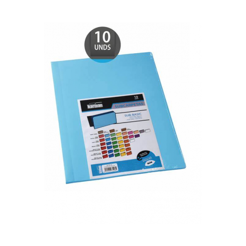 SUBCARPETA FOLIO KARMAN 180GR. CELESTE