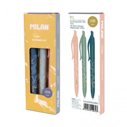 BOLIGRAFOS MILAN P1 SERIE LAVA (3 UND)