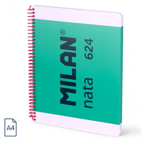 BLOC ESPIRAL MILAN A4 80H. CDO 5X5. SERIE NATA 624 VERDE
