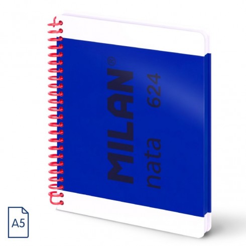 BLOC ESPIRAL MILAN A5 80H. CDO 5X5. SERIE NATA 624 AZUL