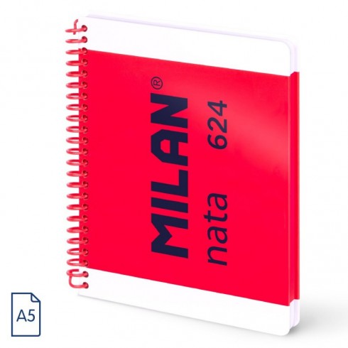 BLOC ESPIRAL MILAN A5 80H. CDO 5X5. SERIE NATA 624 ROSA